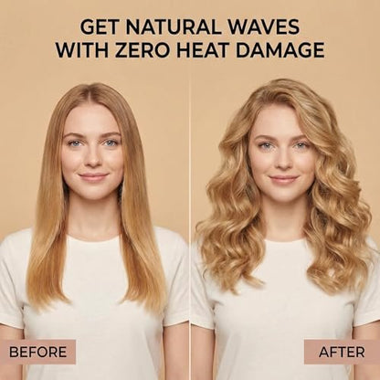 Heatless Curls Overnight Hair Curlers - 3 Pcs No-Heat Curling Rod to Sleep In and Shower Cap, Velvet Hair Rollers with Satin Wrap Avelisse