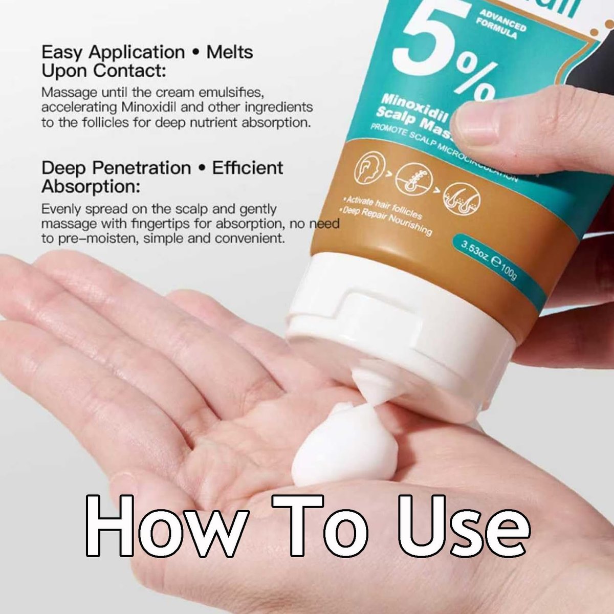 5% Minoxidil Hair Growth Scalp Massage Cream with Rosemary & Biotin - Professional Anti Hair Loss Treatment for Men & Women - görsel 10