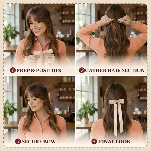 3PCS Magnetic Hair Bow Set - Strong Hold No-Slip Magnetic Hair Clips for Styling, Mini Butterfly Hair Clips, Seamless 2-in-1 Design, Hair Accessories (Champagne, Burgundy, Premium Black) Avelisse