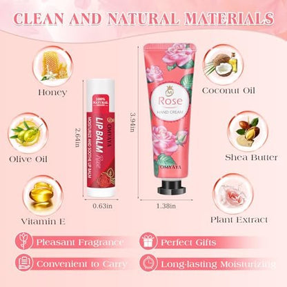 36 Sets Bulk Gifts for Women: Hand Cream & Lip Balm Set with Organza Bags – Bridal Wedding Favors, Baby Shower Favors, Teacher Appreciation Thank You Gifts, Mother's Day Gifts Avelisse