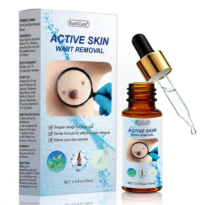 RushCure Skin Wart Remover with 17% Salicylic Acid - Fast Acting Mole Remover Serum for Plantar, Common & Flat Warts, Gentle Formula with Precision Dropper, Travel Size (0.5 Fl Oz) Avelisse