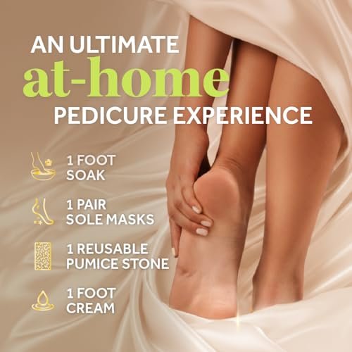 Dr. Scholl’s Pedi Perfect 4-in-1 Pedicure Kit – At-Home Spa Pedicure with Foot Soak, Exfoliating Mask, Moisturizing Cream & Pumice Stone Callus Remover for Soft, Smooth Feet Avelisse