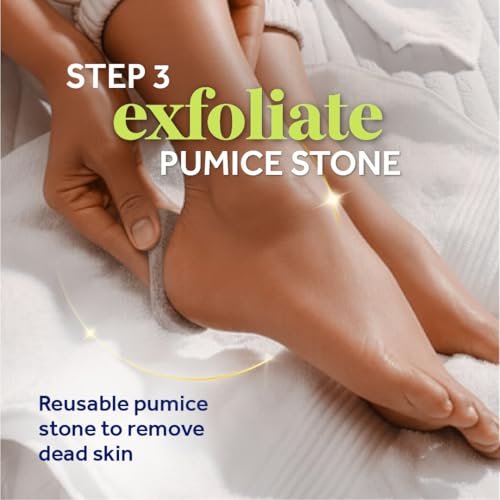 Dr. Scholl’s Pedi Perfect 4-in-1 Pedicure Kit – At-Home Spa Pedicure with Foot Soak, Exfoliating Mask, Moisturizing Cream & Pumice Stone Callus Remover for Soft, Smooth Feet Avelisse