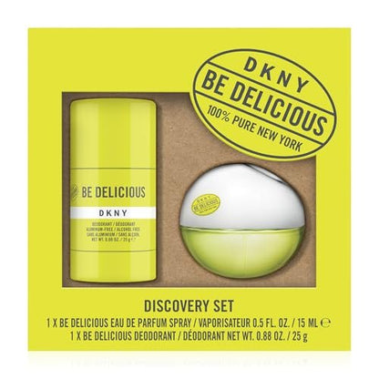 DKNY Be Delicious Discovery Set for Women - Eau de Parfum Mini Spray 0.5 Fl. Oz. & Aluminum Free Deodorant Stick 0.88 Oz. Avelisse