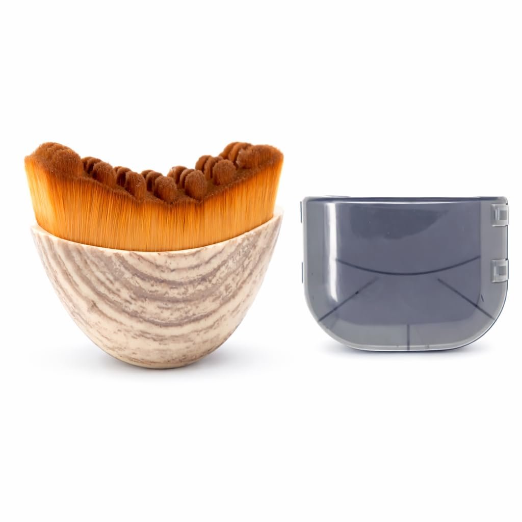Lymphatic Contour Face Brush for Jawline Sculpting, Soft Bristle Facial Massage Tool for Face & Neck, Anti Puffiness Beauty Brush with Travel Case - görsel 1