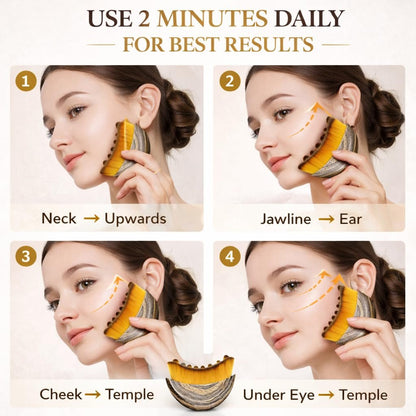 Lymphatic Contour Face Brush for Jawline Sculpting, Soft Bristle Facial Massage Tool for Face & Neck, Anti Puffiness Beauty Brush with Travel Case