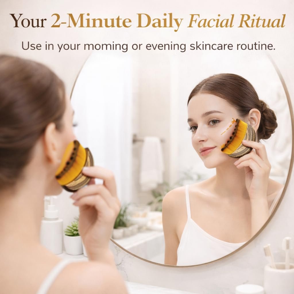 Lymphatic Contour Face Brush for Jawline Sculpting, Soft Bristle Facial Massage Tool for Face & Neck, Anti Puffiness Beauty Brush with Travel Case - görsel 5