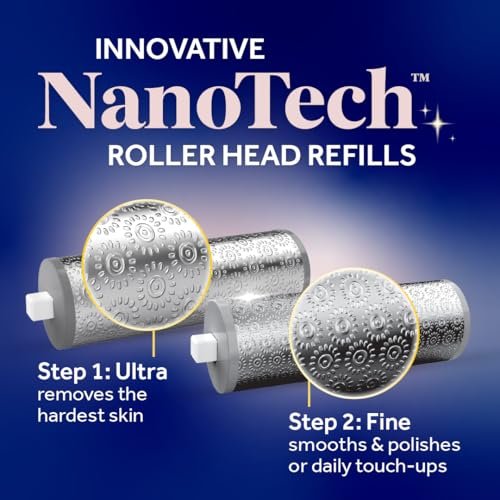 Dr. Scholl’s NanoTech Roller Replacement Heads for Pedi Perfect Pro Electronic Foot File - Mixed Pack, 1x Ultra Coarse & 1x Fine Coarse Avelisse