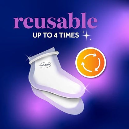 Dr. Scholl's Pedi Perfect Warming Paraffin Spa-Inspired Foot Mask - Hydrating Blend of Paraffin Wax, Coconut, Argan & Jojoba Oil, Restores & Moisturizes Dry, Cracked Feet at Home, Reusable up to 4x Avelisse