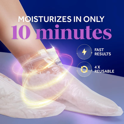 Dr. Scholl's Pedi Perfect Warming Paraffin Spa-Inspired Foot Mask - Hydrating Blend of Paraffin Wax, Coconut, Argan & Jojoba Oil, Restores & Moisturizes Dry, Cracked Feet at Home, Reusable up to 4x Avelisse