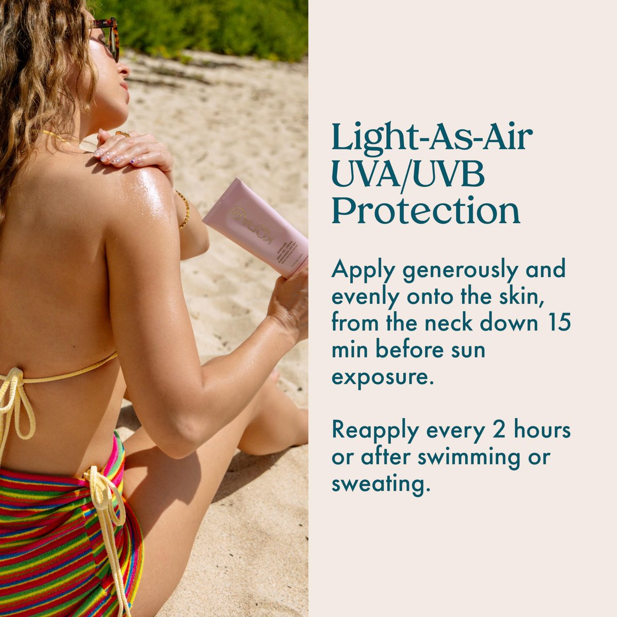 Kopari Sunglaze Body Gel Cream Sunscreen SPF 50+ | Broad-Spectrum Body Sunscreen with Hyaluronic Acid & Coconut Oil | Lightweight, Non-Greasy, Glowing Finish Avelisse