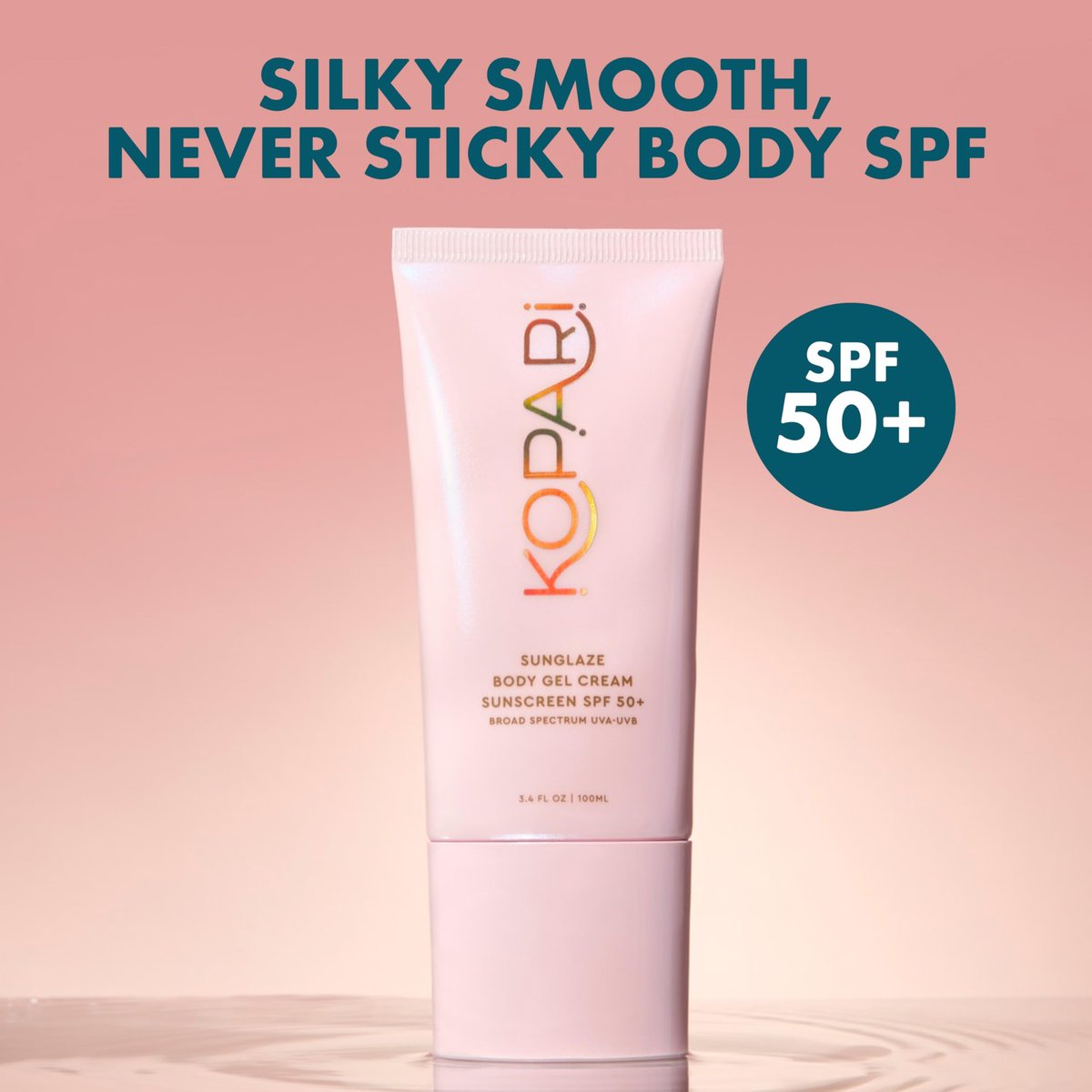 Kopari Sunglaze Body Gel Cream Sunscreen SPF 50+ | Broad-Spectrum Body Sunscreen with Hyaluronic Acid & Coconut Oil | Lightweight, Non-Greasy, Glowing Finish Avelisse
