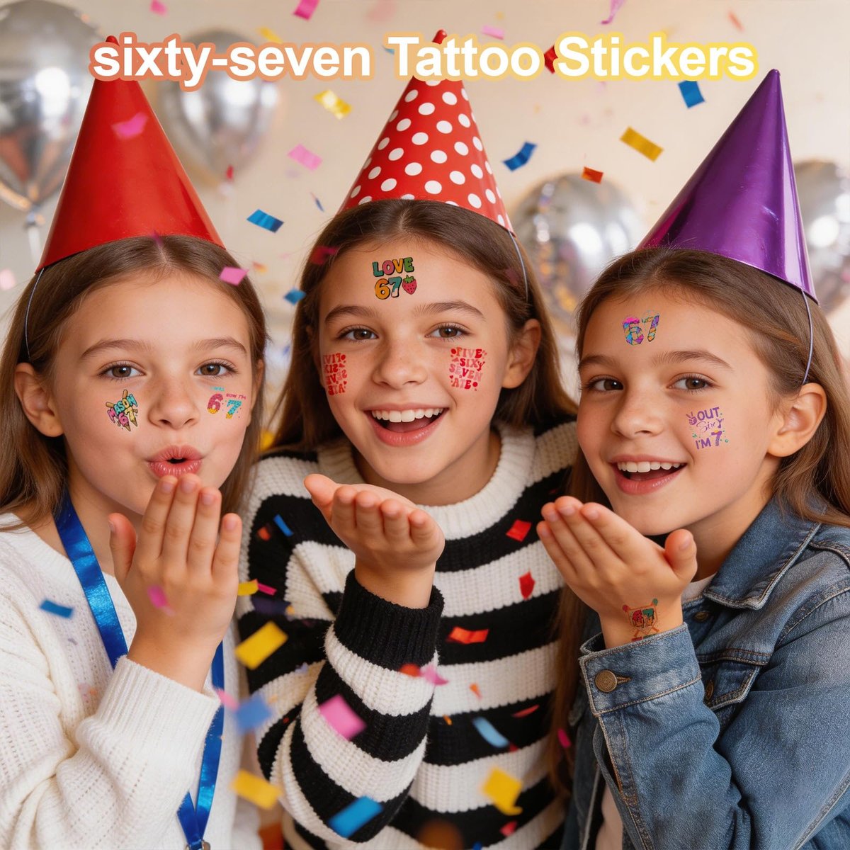 120-Piece Waterproof Temporary Tattoos for Kids – Baseball & Ice Cream Drip Designs, Smudge-Resistant Party Favors for Ages 6-7 Avelisse