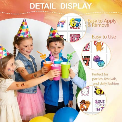 120-Piece Waterproof Temporary Tattoos for Kids – Baseball & Ice Cream Drip Designs, Smudge-Resistant Party Favors for Ages 6-7 Avelisse