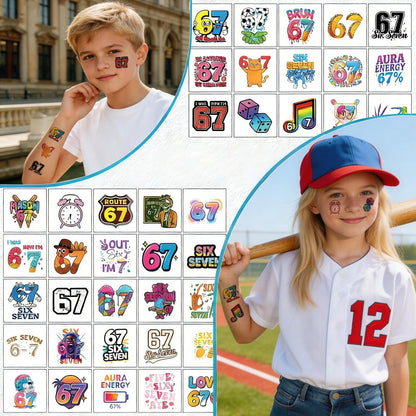 120-Piece Waterproof Temporary Tattoos for Kids – Baseball & Ice Cream Drip Designs, Smudge-Resistant Party Favors for Ages 6-7 Avelisse