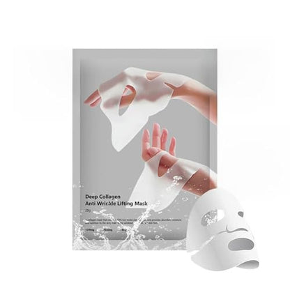 Collagen Face Mask 5 Pack - Korean Hydrating Sheet Mask for Glowing Glass Skin, Anti-Aging Firming & Deep Moisturizing Facial Mask, Bio Collagen Jelly Mask