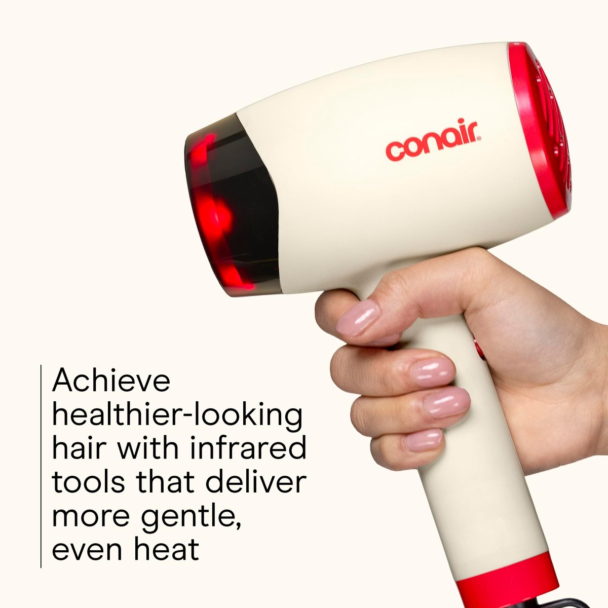 Infiniti PRO CONAIR LED Infrared Hair Dryer with Dual Ion Ceramic Technology, Anti-Frizz Ionic Blow Dryer, 3 Heat 3 Speed Settings, Professional Diffuser, White Avelisse