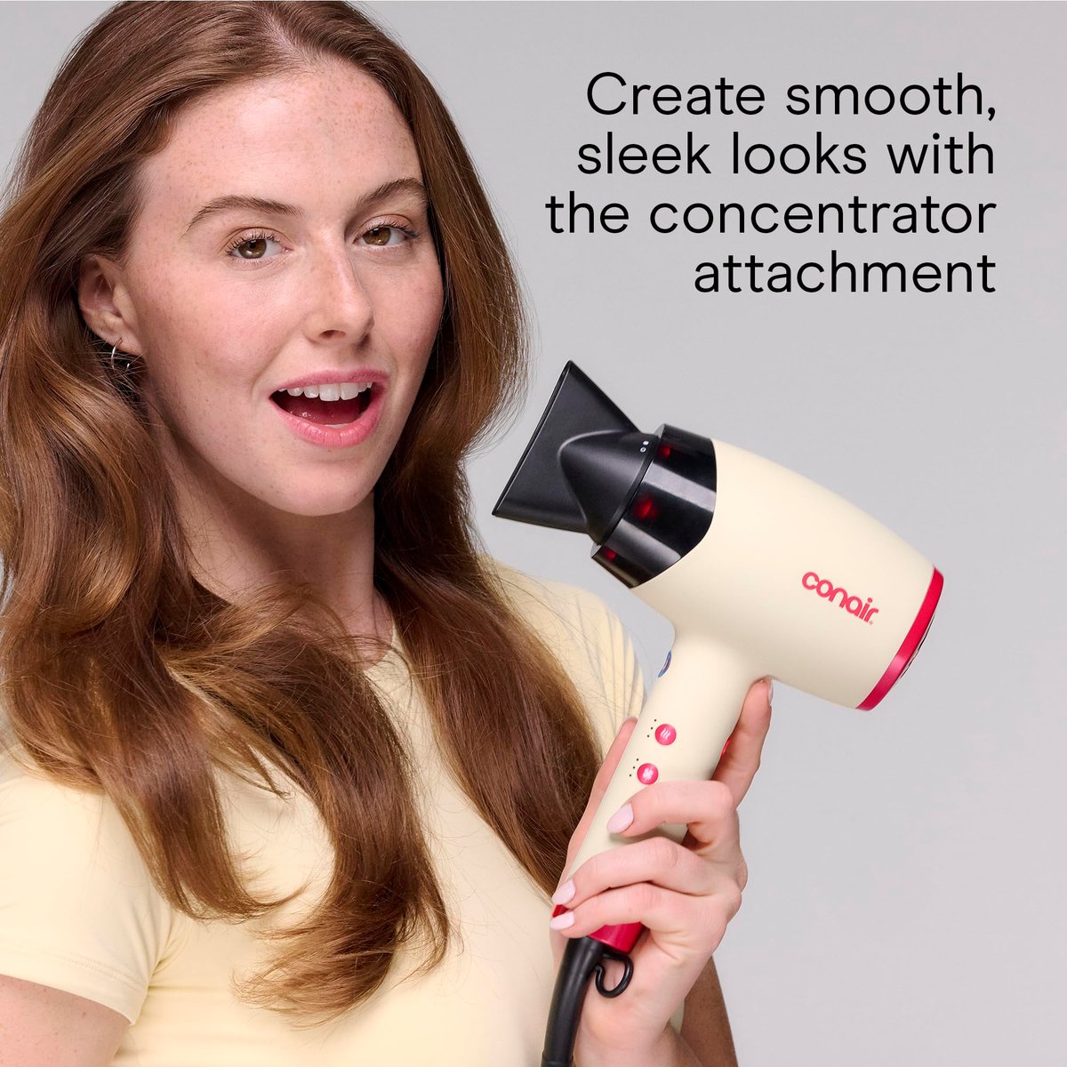 Infiniti PRO CONAIR LED Infrared Hair Dryer with Dual Ion Ceramic Technology, Anti-Frizz Ionic Blow Dryer, 3 Heat 3 Speed Settings, Professional Diffuser, White Avelisse