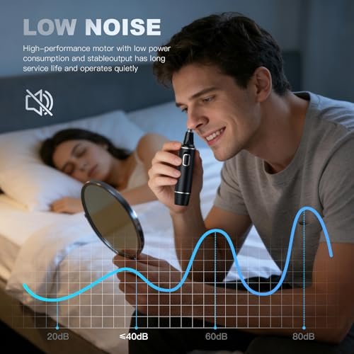 XOOMRSCP Professional Nose Hair Trimmer for Men - Rechargeable 2 in 1 Painless Ear & Nose Hair Trimmer with IPX7 Waterproof Dual-Edge Blades for Eyebrow & Facial Hair (Black) Avelisse