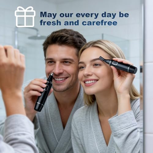 XOOMRSCP Professional Nose Hair Trimmer for Men - Rechargeable 2 in 1 Painless Ear & Nose Hair Trimmer with IPX7 Waterproof Dual-Edge Blades for Eyebrow & Facial Hair (Black) Avelisse