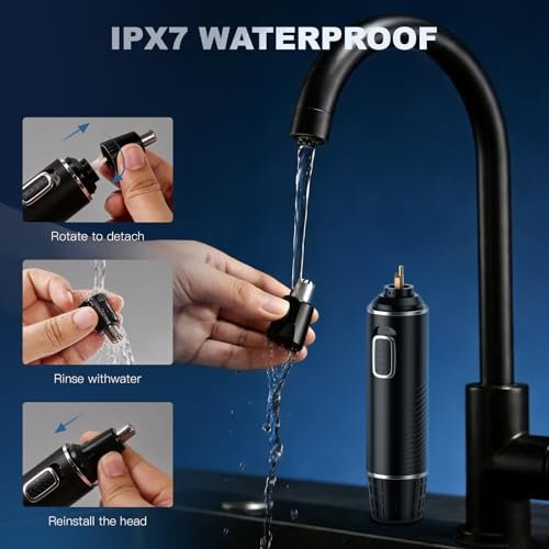 XOOMRSCP Professional Nose Hair Trimmer for Men - Rechargeable 2 in 1 Painless Ear & Nose Hair Trimmer with IPX7 Waterproof Dual-Edge Blades for Eyebrow & Facial Hair (Black) Avelisse