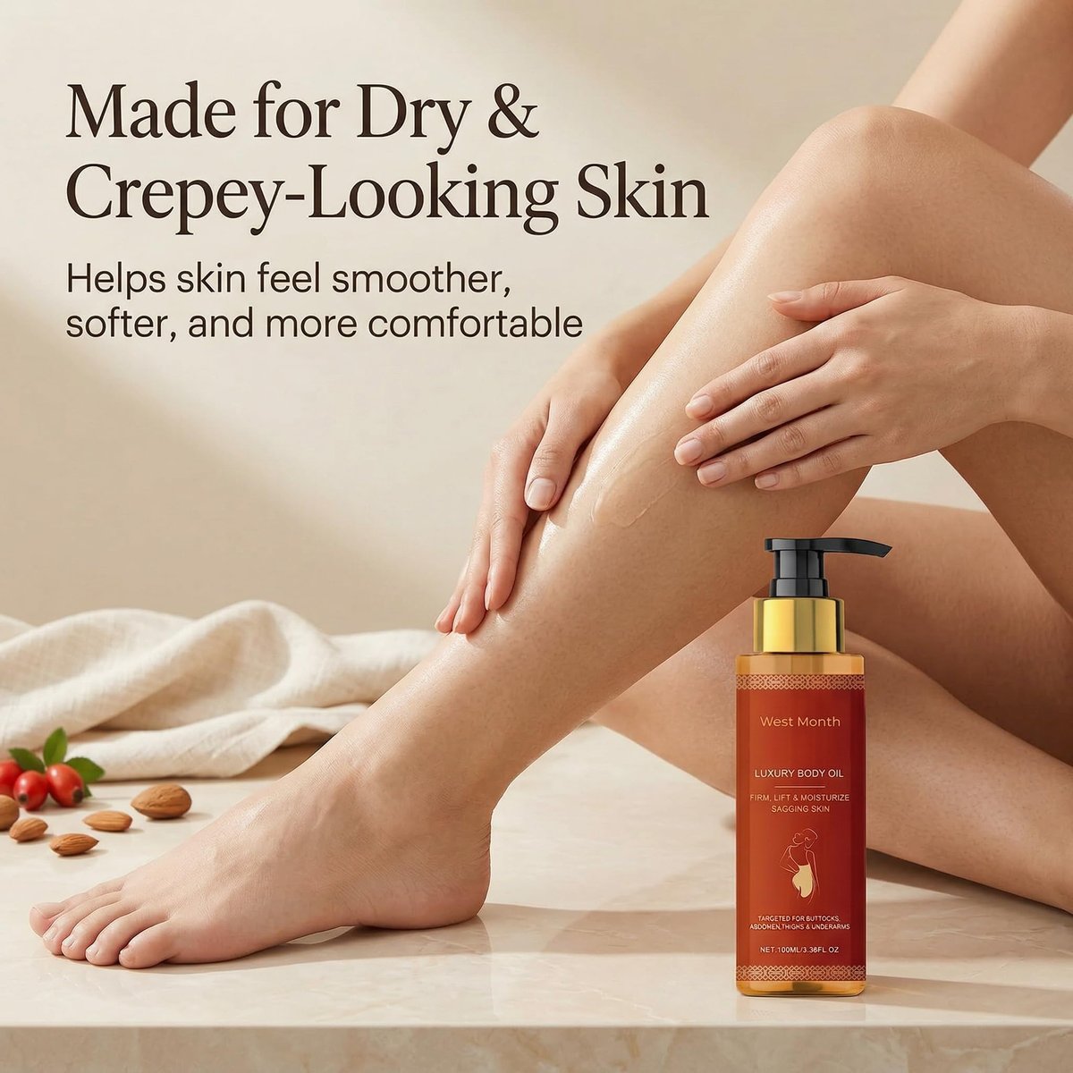 CJL CANKIRA Firming Body Oil for Women – Hydrating After Shower Moisturizer for Dry & Crepey-Looking Skin, Fast-Absorbing, 2 Pack Avelisse