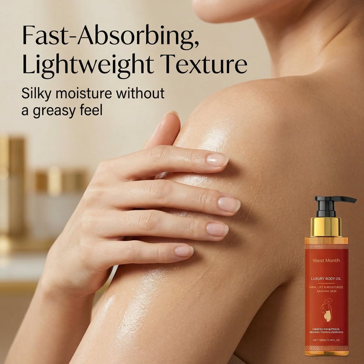 CJL CANKIRA Firming Body Oil for Women – Hydrating After Shower Moisturizer for Dry & Crepey-Looking Skin, Fast-Absorbing, 2 Pack Avelisse