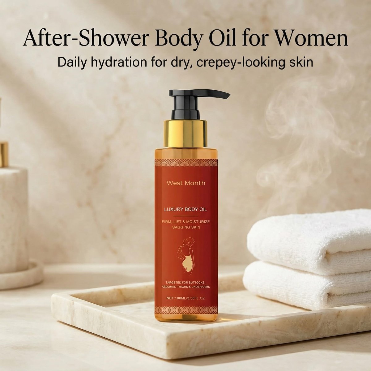 CJL CANKIRA Firming Body Oil for Women – Hydrating After Shower Moisturizer for Dry & Crepey-Looking Skin, Fast-Absorbing, 2 Pack Avelisse