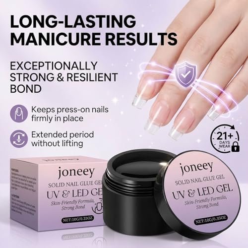 Solid Nail Glue Gel for Press on Nails – 10g Long-Lasting Strong Adhesion, UV Light Cured Avelisse