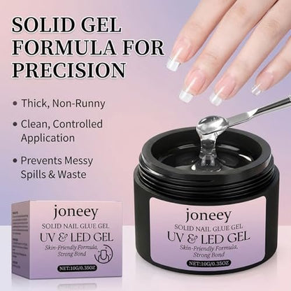 Solid Nail Glue Gel for Press on Nails – 10g Long-Lasting Strong Adhesion, UV Light Cured Avelisse