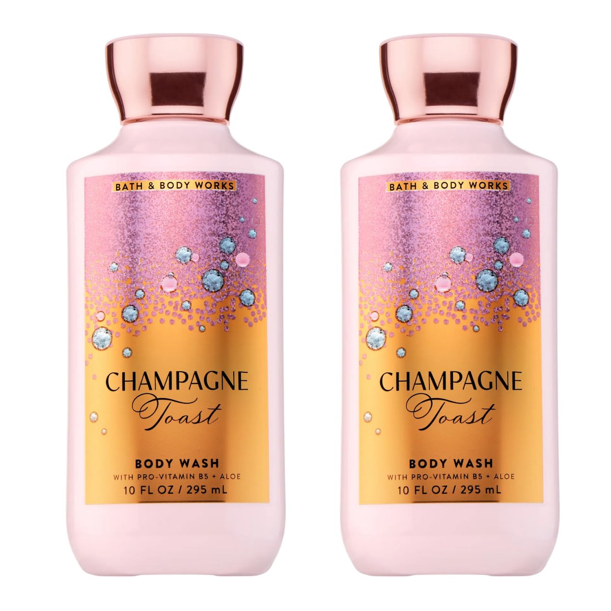 Bath & Body Works Champagne Toast Body Wash – Nourishing Cleanser with Pro-Vitamin B5 & Aloe – Bubbly Champagne & Sparkling Berry Scent – Gentle for Daily Use – 10 fl oz (Pack of 2) Avelisse