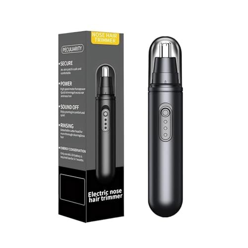 Lysandra Nose Hair Trimmer for Men: Painless Ear Hair Trimmer with 5 Month Battery Life – Electric Nose Hair Remover with Easy Clean Detachable Head, Black - görsel 2