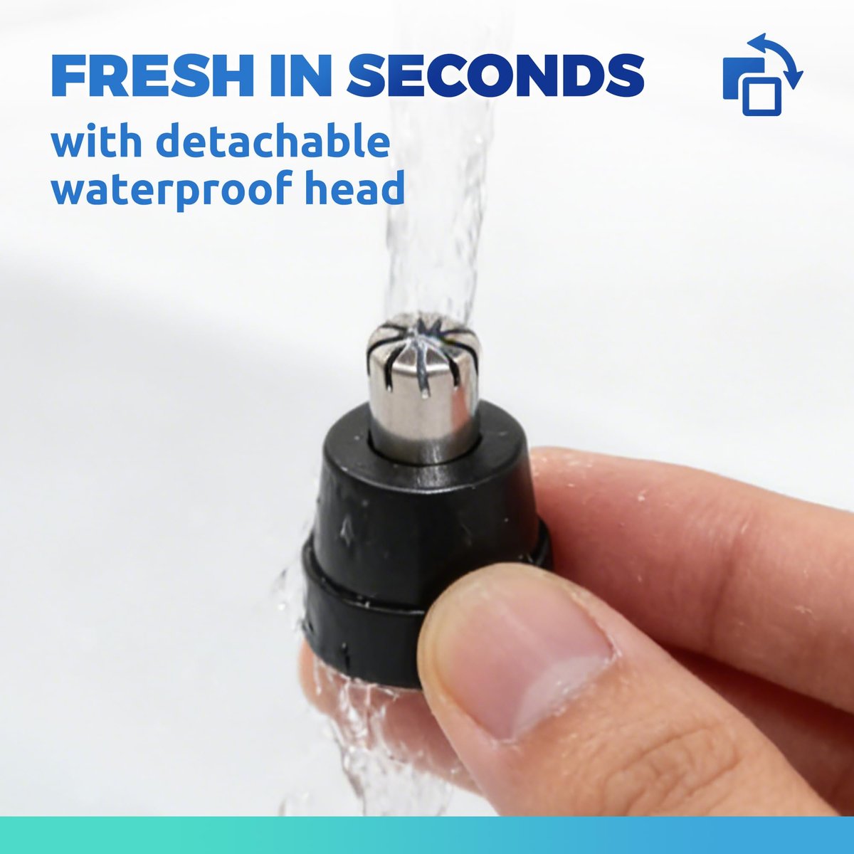 Lysandra Nose Hair Trimmer for Men: Painless Ear Hair Trimmer with 5 Month Battery Life – Electric Nose Hair Remover with Easy Clean Detachable Head, Black - görsel 11