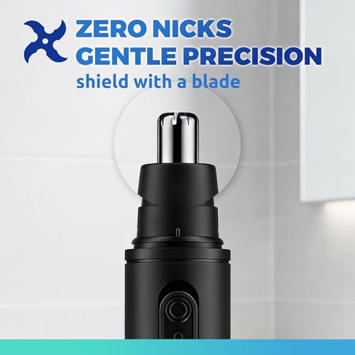 Lysandra Nose Hair Trimmer for Men: Painless Ear Hair Trimmer with 5 Month Battery Life – Electric Nose Hair Remover with Easy Clean Detachable Head, Black - görsel 6