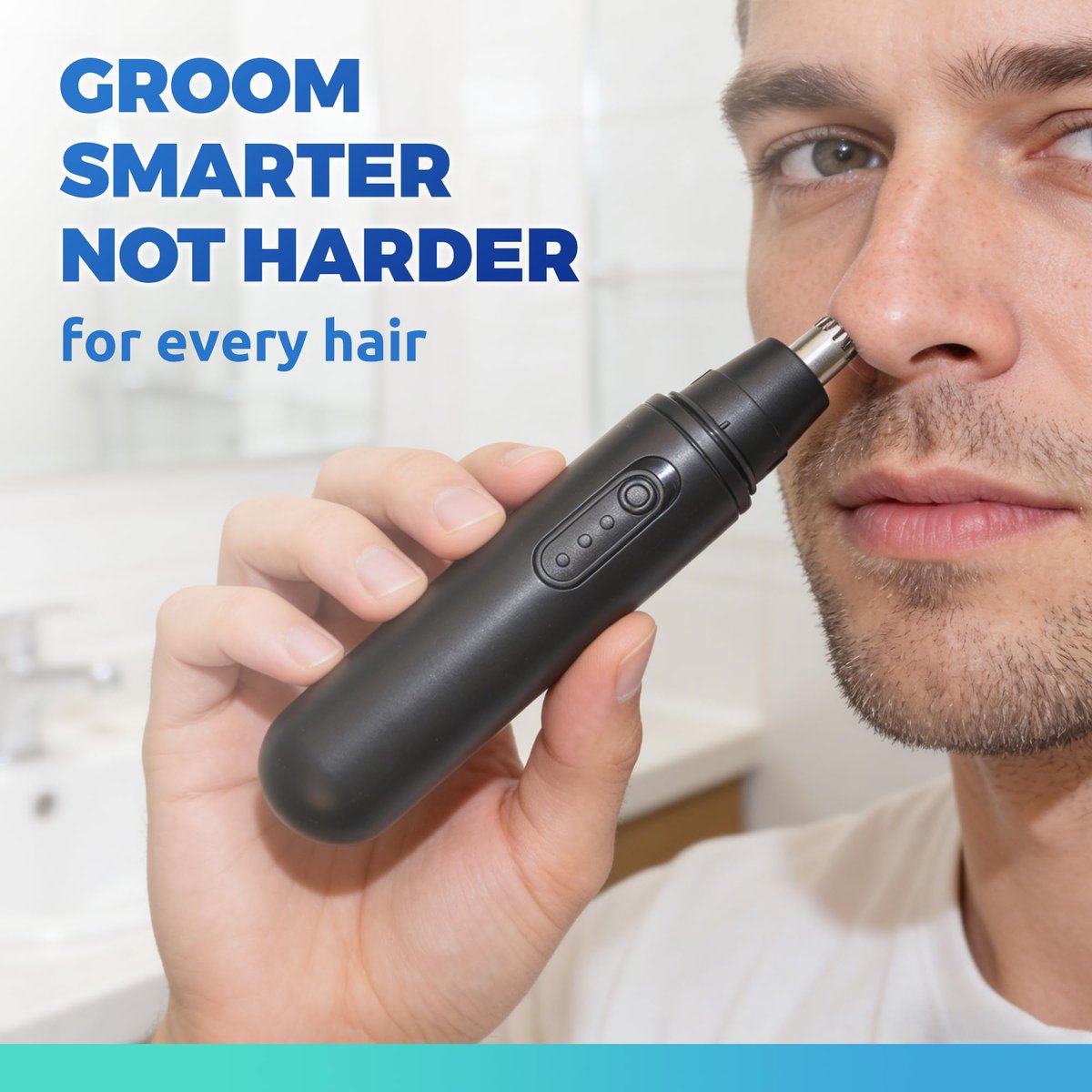 Lysandra Nose Hair Trimmer for Men: Painless Ear Hair Trimmer with 5 Month Battery Life – Electric Nose Hair Remover with Easy Clean Detachable Head, Black - görsel 3