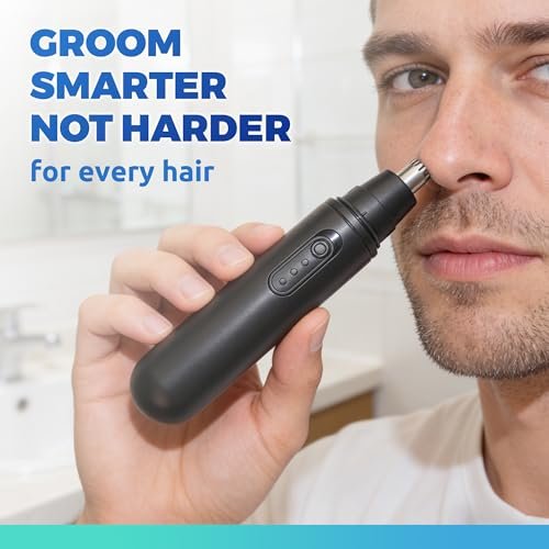 Lysandra Nose Hair Trimmer for Men: Painless Ear Hair Trimmer with 5 Month Battery Life – Electric Nose Hair Remover with Easy Clean Detachable Head, Black - görsel 4