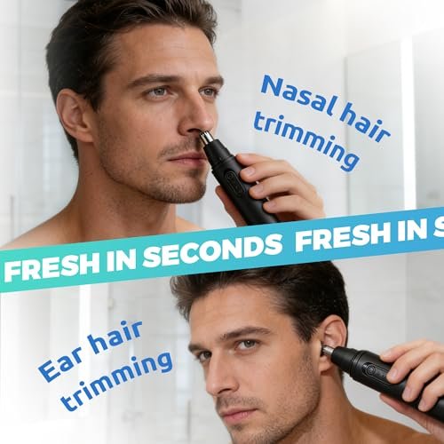 Lysandra Nose Hair Trimmer for Men: Painless Ear Hair Trimmer with 5 Month Battery Life – Electric Nose Hair Remover with Easy Clean Detachable Head, Black - görsel 14