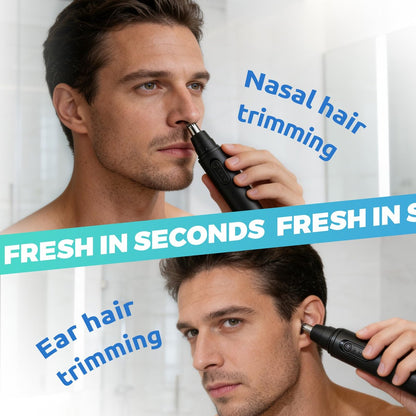 Lysandra Nose Hair Trimmer for Men: Painless Ear Hair Trimmer with 5 Month Battery Life – Electric Nose Hair Remover with Easy Clean Detachable Head, Black