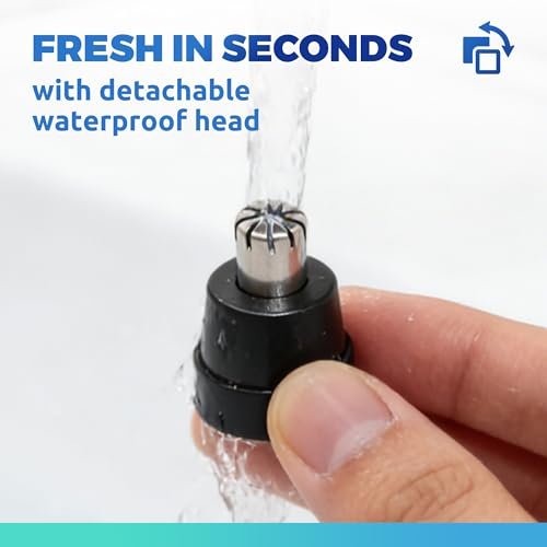 Lysandra Nose Hair Trimmer for Men: Painless Ear Hair Trimmer with 5 Month Battery Life – Electric Nose Hair Remover with Easy Clean Detachable Head, Black - görsel 12