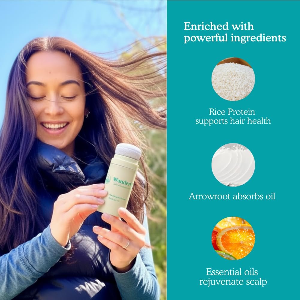 WanderCare Dry Shampoo Powder - Non-Aerosol, Volumize & Refresh, 400+ Uses, Travel-Friendly, for All Hair Types, Sunny Citrus Scent - görsel 7