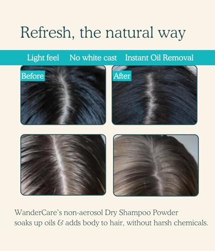 WanderCare Dry Shampoo Powder - Non-Aerosol, Volumize & Refresh, 400+ Uses, Travel-Friendly, for All Hair Types, Sunny Citrus Scent - görsel 6