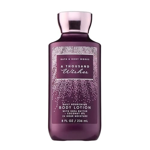 Bath & Body Works A Thousand Wishes Body Lotion - Lightweight Daily Moisturizer with Shea Butter & Coconut Oil, Sparkling Prosecco & Peony Scent, 8 fl oz Avelisse