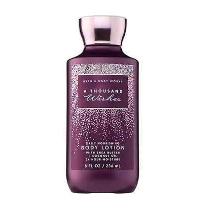 Bath & Body Works A Thousand Wishes Body Lotion - Lightweight Daily Moisturizer with Shea Butter & Coconut Oil, Sparkling Prosecco & Peony Scent, 8 fl oz Avelisse