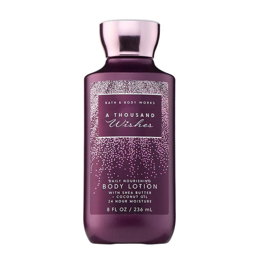 Bath & Body Works A Thousand Wishes Body Lotion - Lightweight Daily Moisturizer with Shea Butter & Coconut Oil, Sparkling Prosecco & Peony Scent, 8 fl oz Avelisse