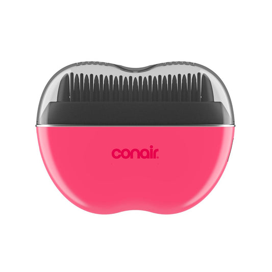 Conair Cordless Heated Brush - Portable Ceramic Ionic Smoothing Brush for Frizz Control & Shine, Rechargeable, 2 Heat Settings, Travel-Friendly with Protective Cover (Hot Pink & Black) Avelisse