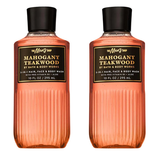 Bath & Body Works 3-in-1 Hair, Face & Body Wash for Men – Mahogany Teakwood, 10 fl oz (Pack of 2) Avelisse
