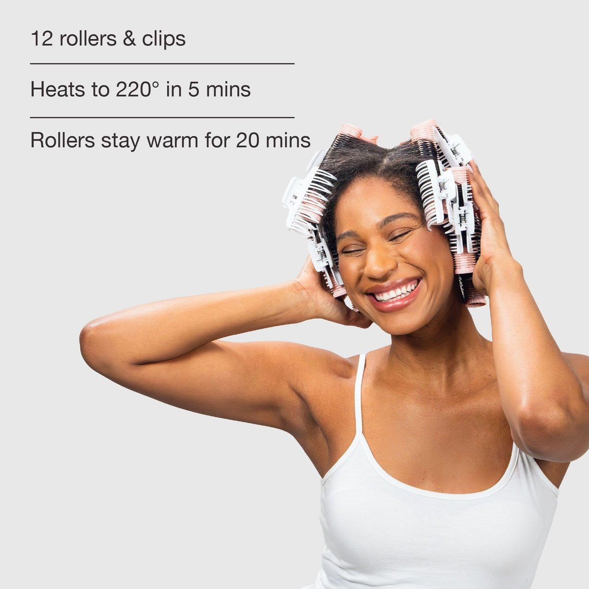 CALISTA Ion Hot Rollers for Long Hair - Pink Sands, 12 Rollers with Clips, Heats to 230°F, Dual Voltage Avelisse