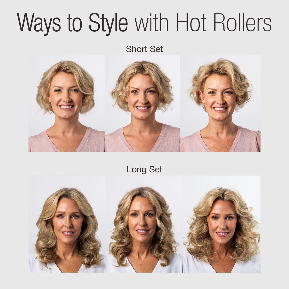CALISTA Ion Hot Rollers for Long Hair - Pink Sands, 12 Rollers with Clips, Heats to 230°F, Dual Voltage Avelisse