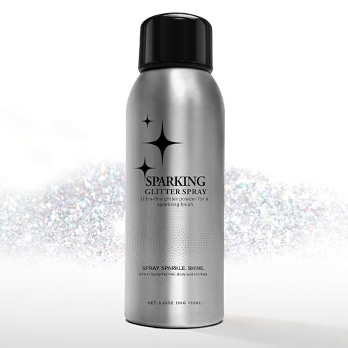 Mifeloy Silvery Hair and Body Glitter Spray - Long-Lasting Shimmer for Festivals, Concerts, and Proms - Quick-Drying Glitter Hairspray for Men and Women (100ml) - görsel 2