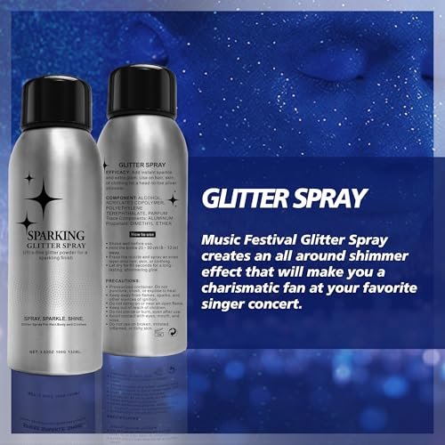 Mifeloy Silvery Hair and Body Glitter Spray - Long-Lasting Shimmer for Festivals, Concerts, and Proms - Quick-Drying Glitter Hairspray for Men and Women (100ml) - görsel 14
